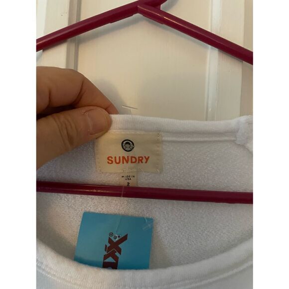 NWT Anthro Sundry White graphic Lovers sweatshirt S - Picture 4 of 4
